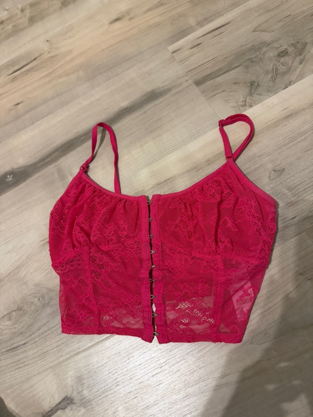 size xs garage pink corset top